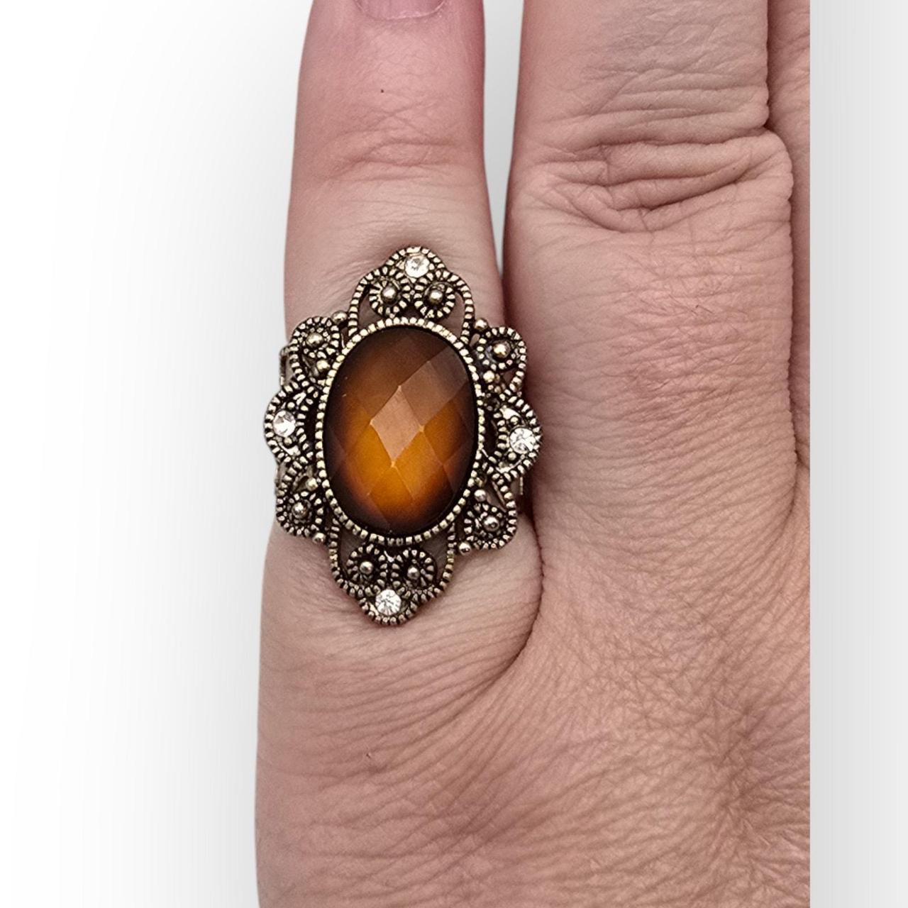 Source Unknown Women's Ring - Brown – Amber Brown… - image 1