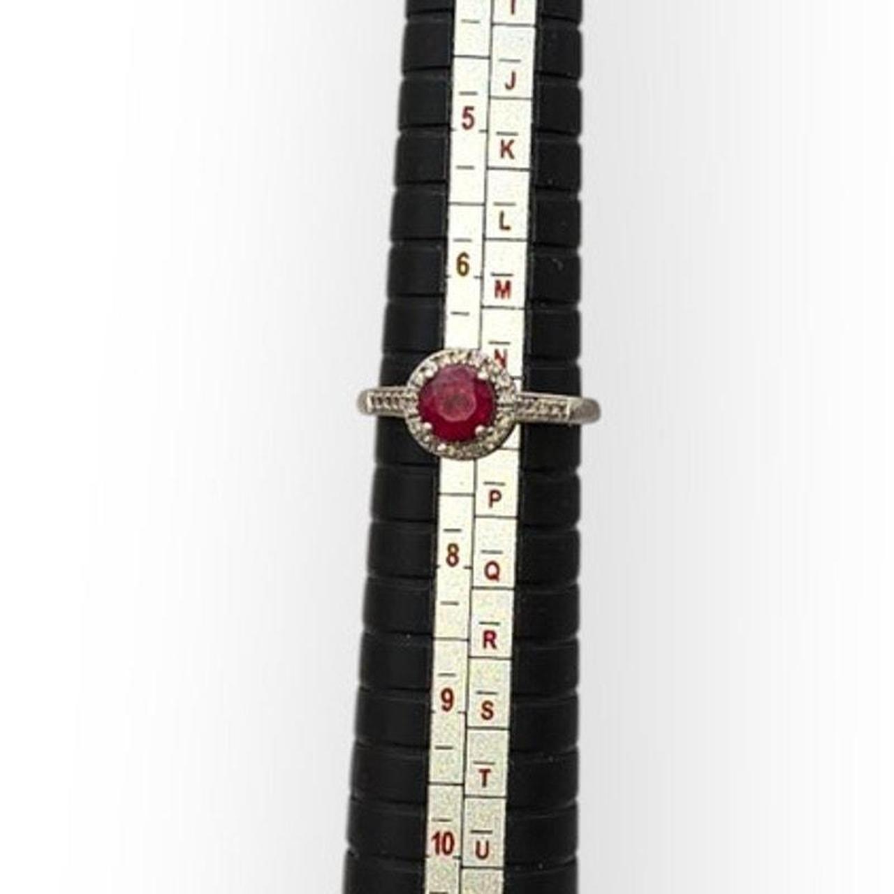 Preloved Women's Ring - Red/Silver – Ruby & Diamo… - image 6