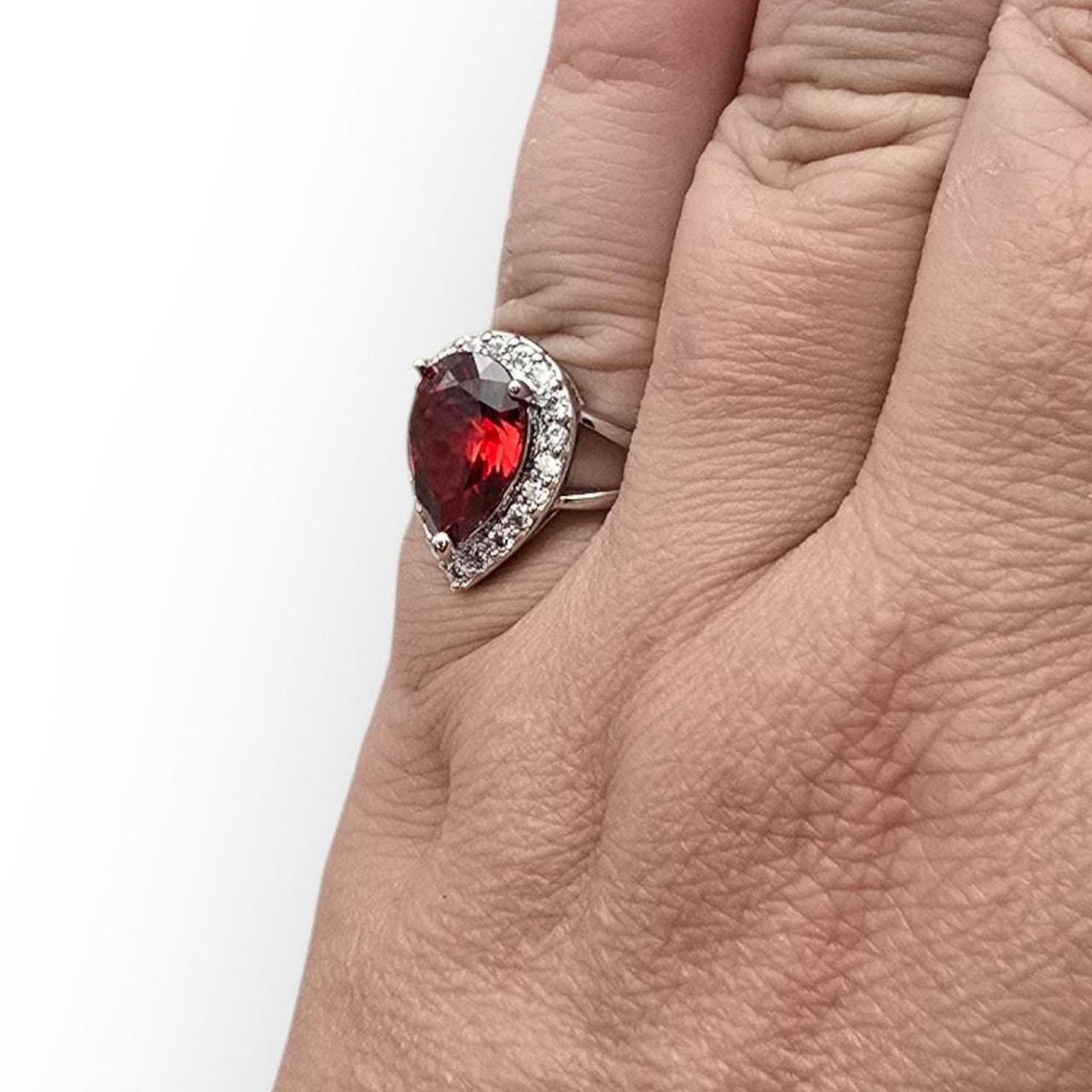 Source Unknown Women's Ring - Red/Silver – Red Pe… - image 2