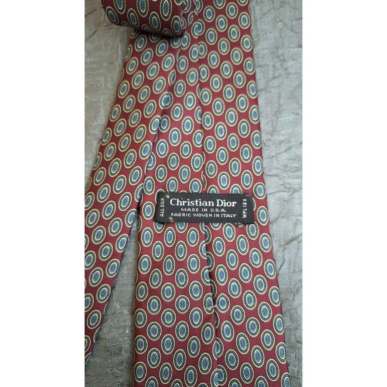 Vintage authentic Dior Red and Blue Print Tie