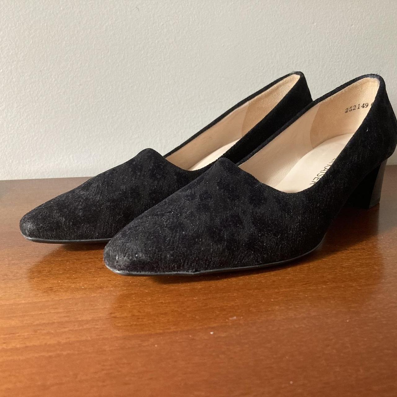 Peter Kaiser Black Velvet Evening Court Shoes Depop
