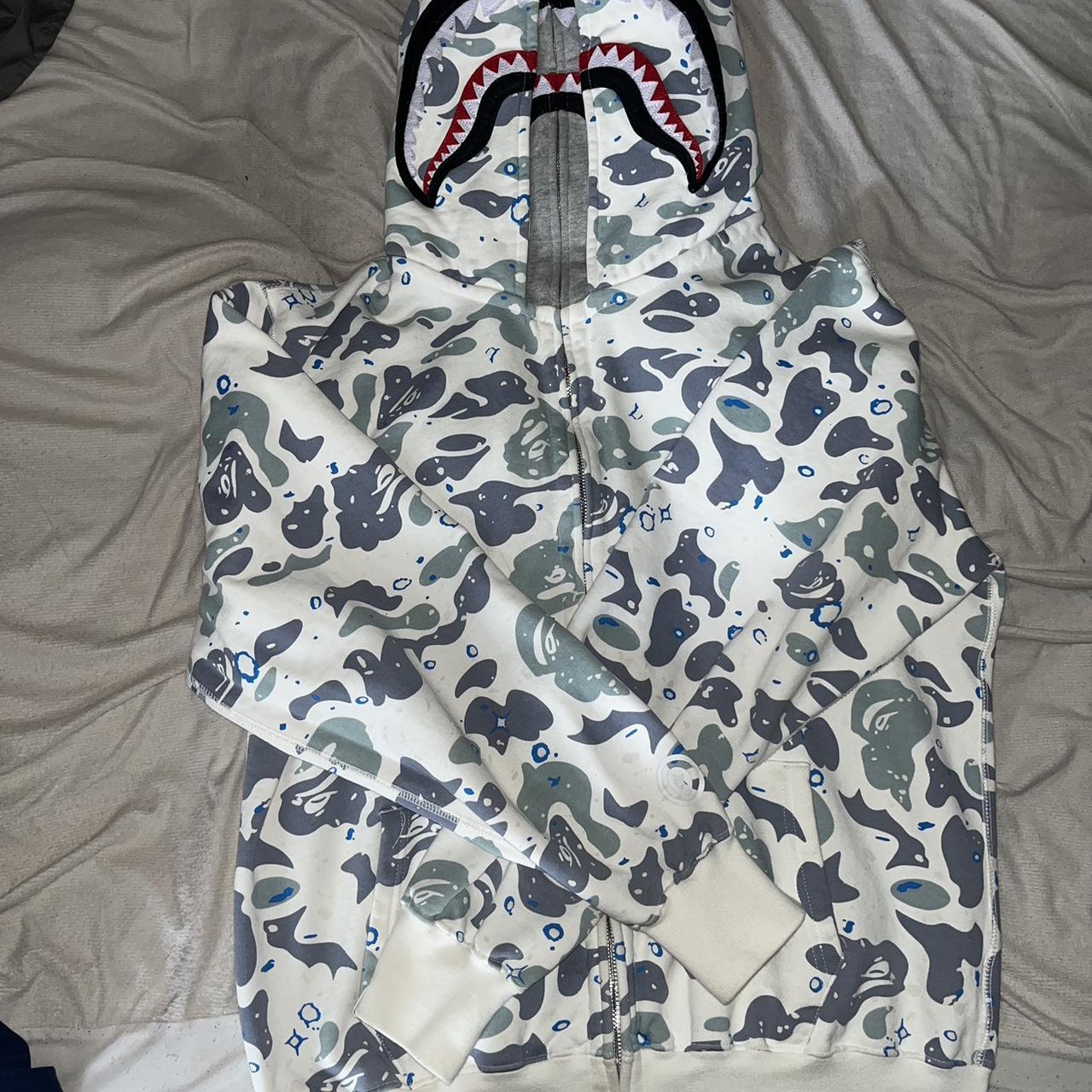 BAPE Space Camo Shark Full Zip Double Hoodie size xl