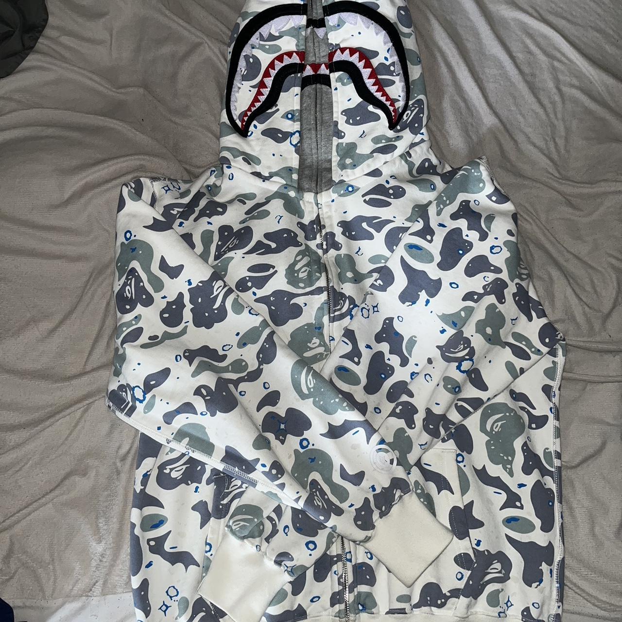 BAPE Space Camo Shark Full Zip Double Hoodie size xl