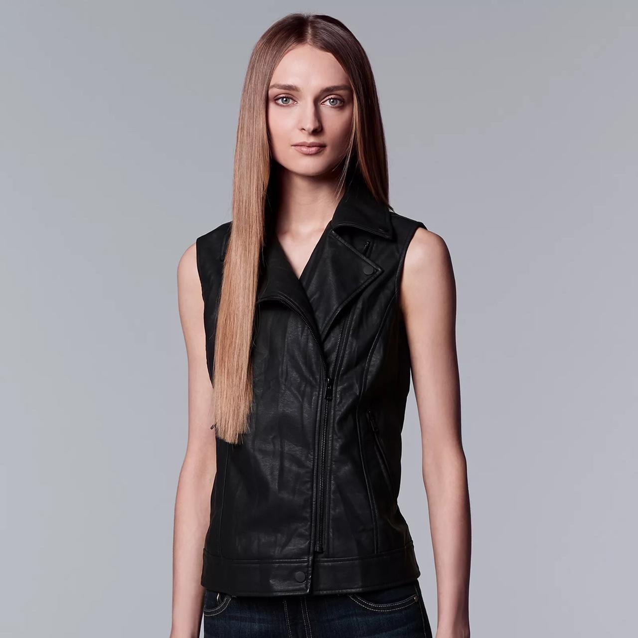 NWT Simply Vera Vera Wang Black faux leather Depop