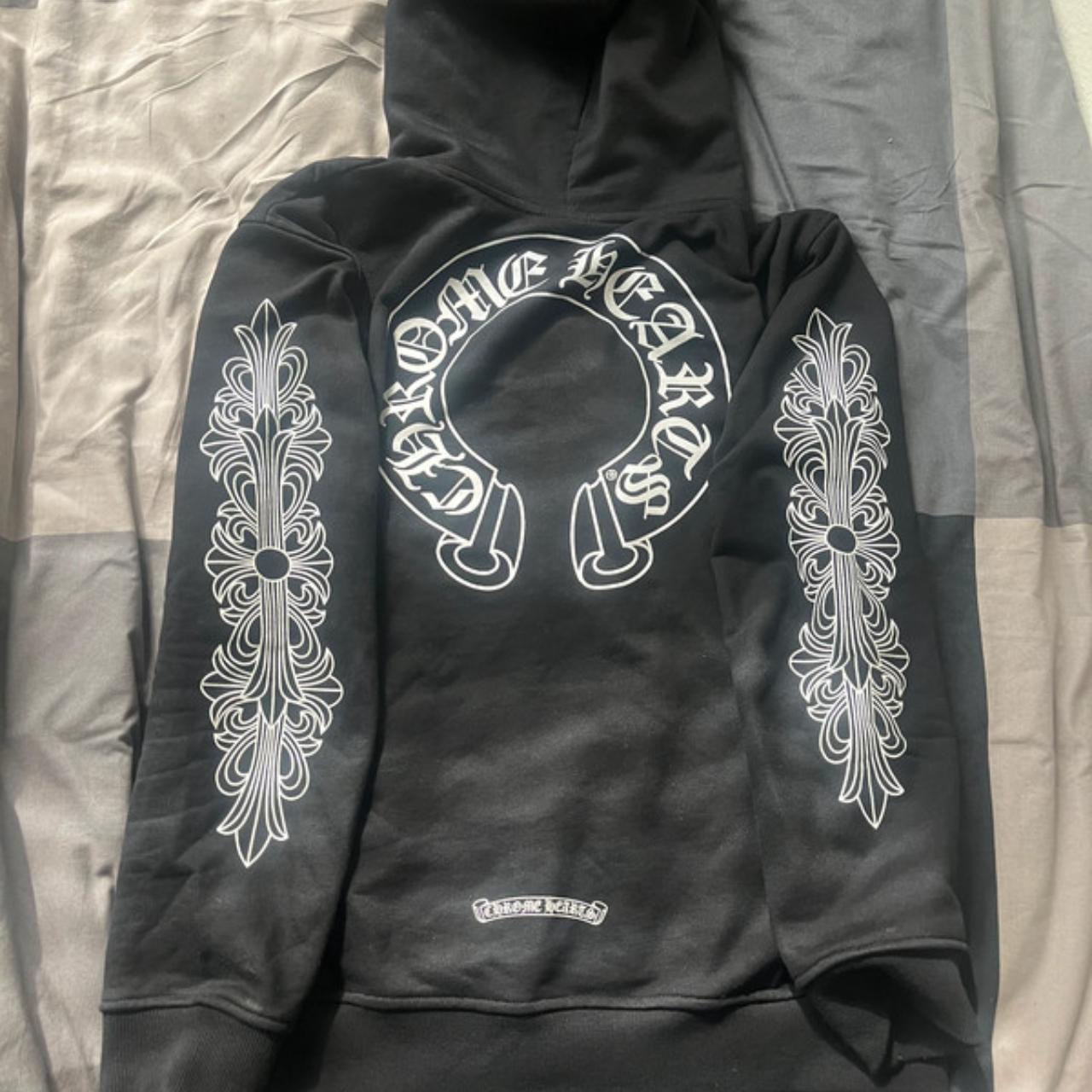 Chrome hearts black hoodie zip up I’m selling my... - Depop