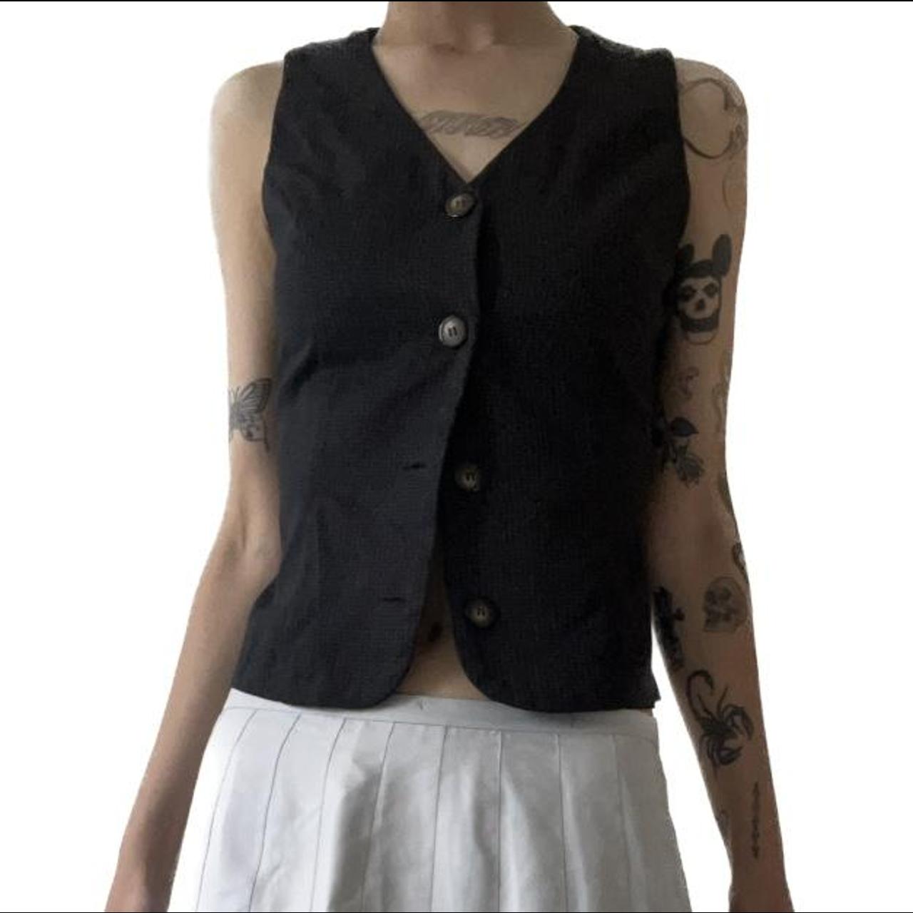 fun button vest ~ layering piece unbuttoned over a... - Depop
