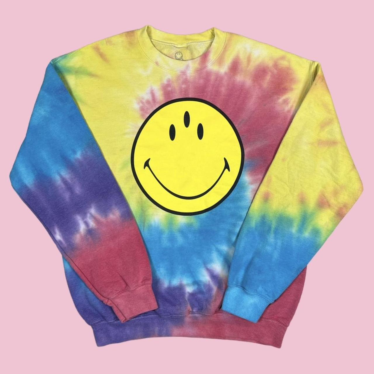 tie dye third eye smiley face sweatshirt Depop