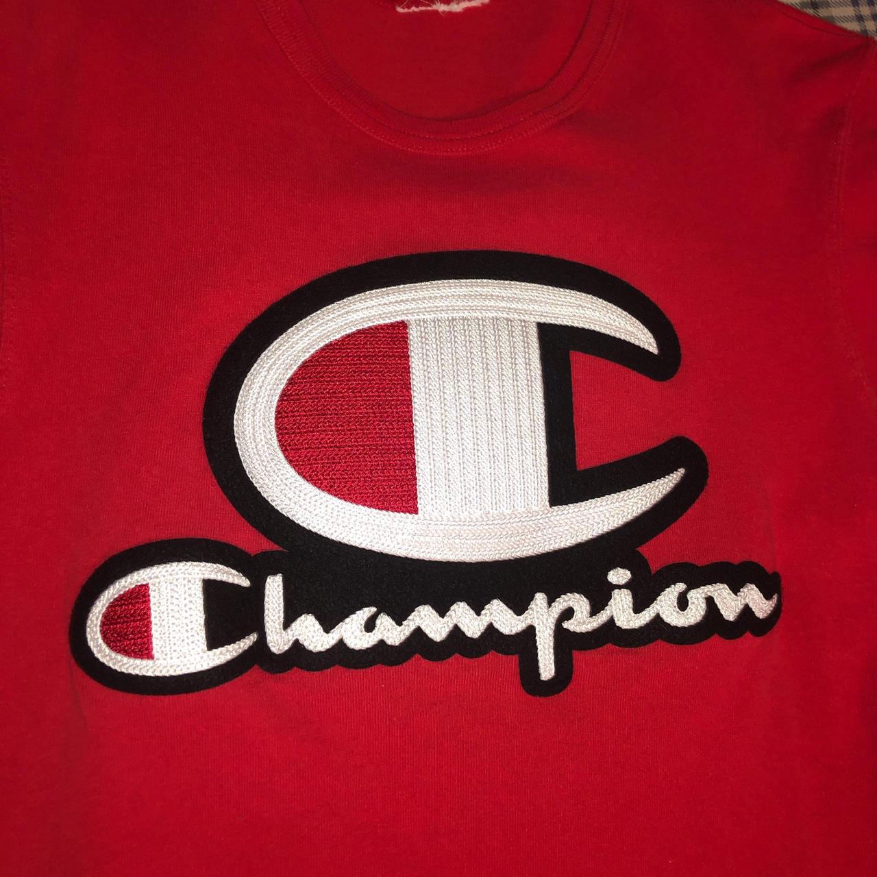 Red champion shirt men on sale