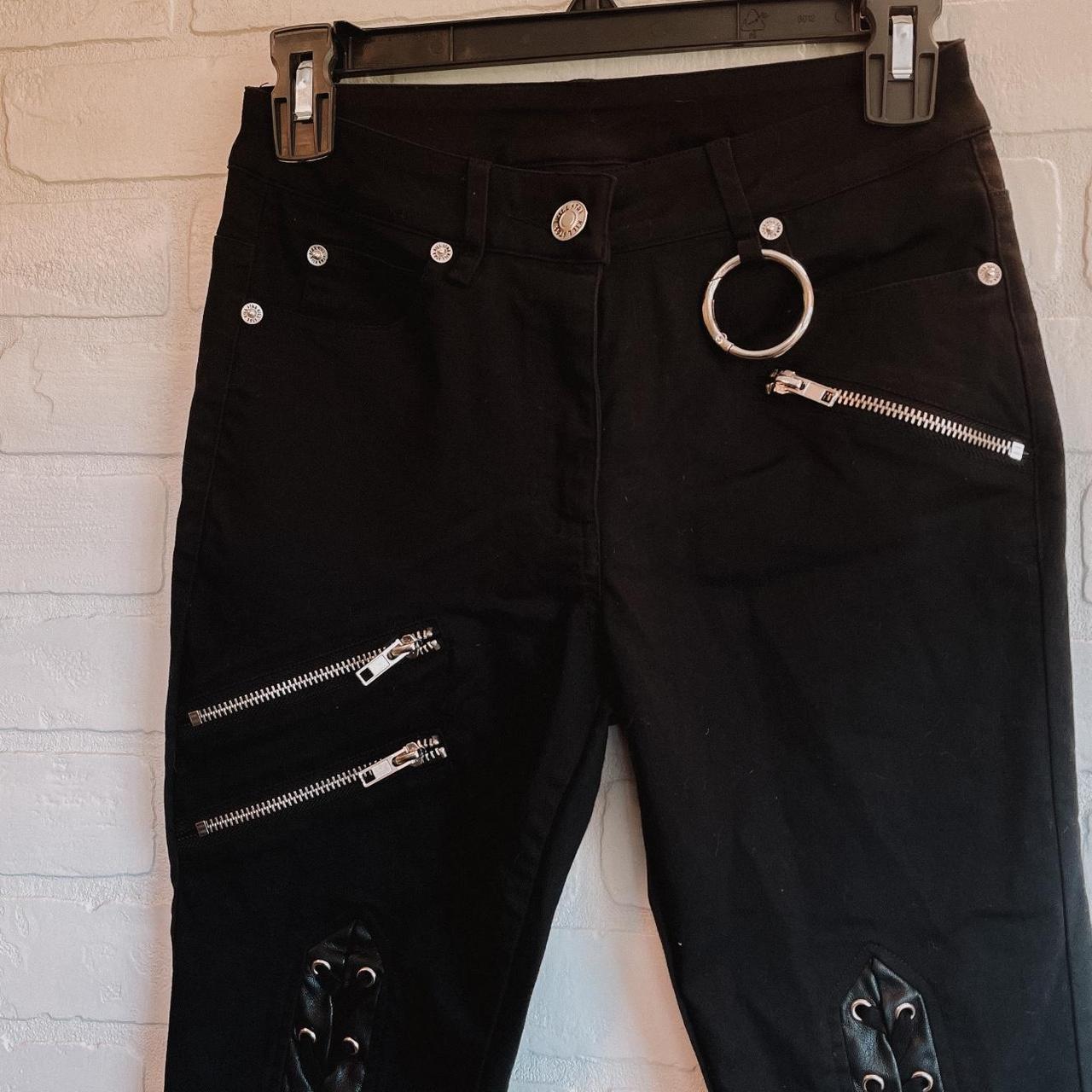 Killstar black lace up pants, size XS Depop