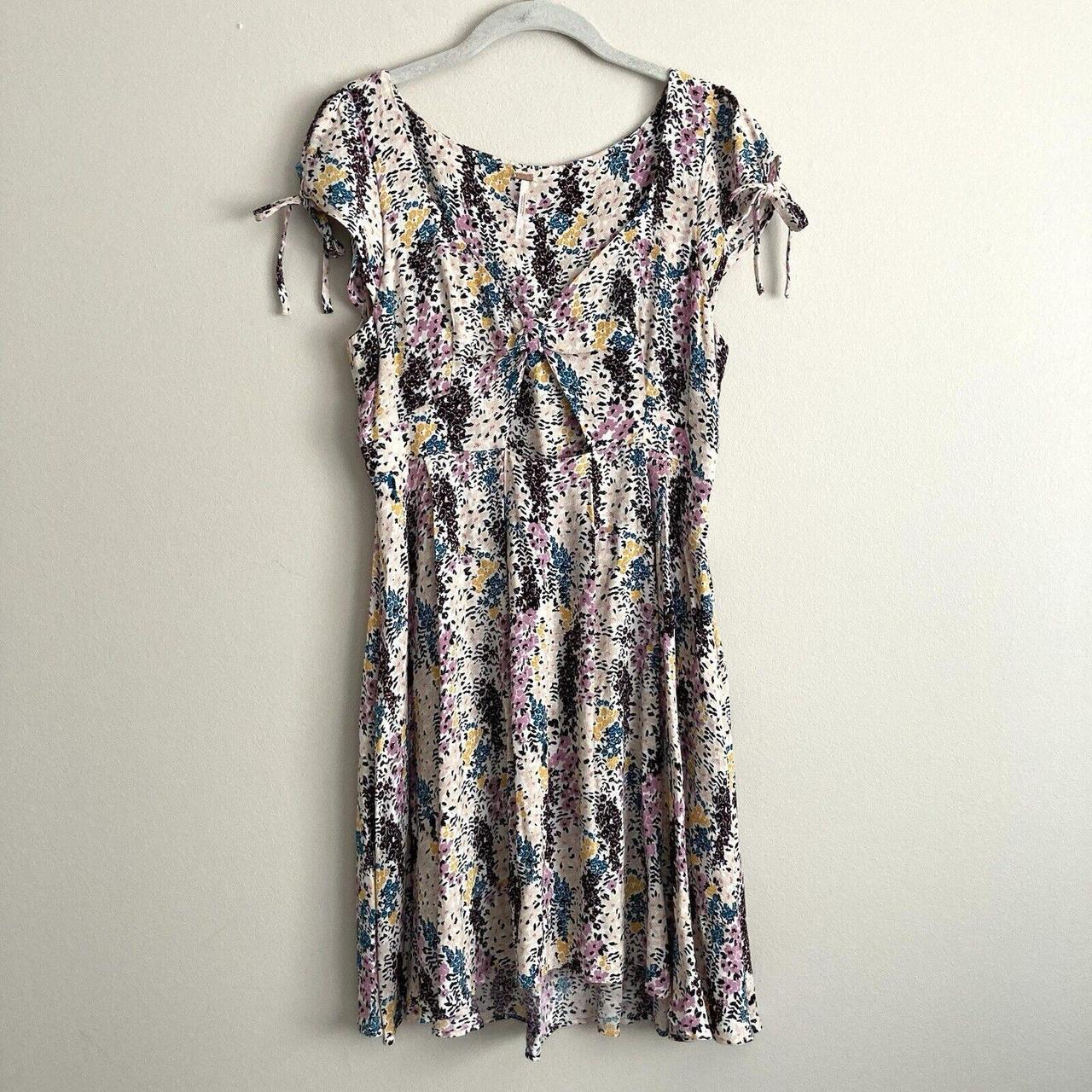 Free People Miss Right Ivory Pink Floral Mini Dress. Depop