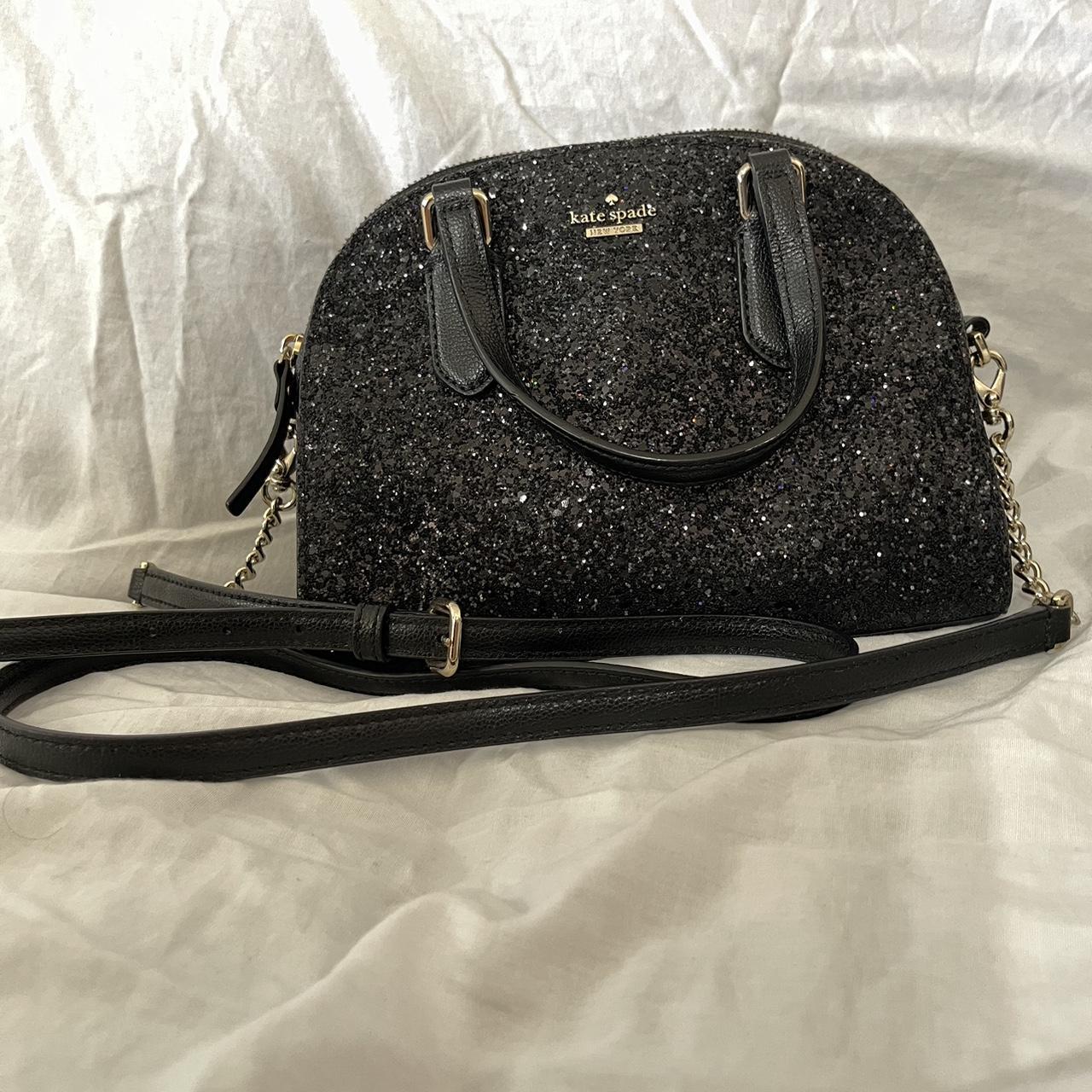 Kate spade black sparkle purse sale