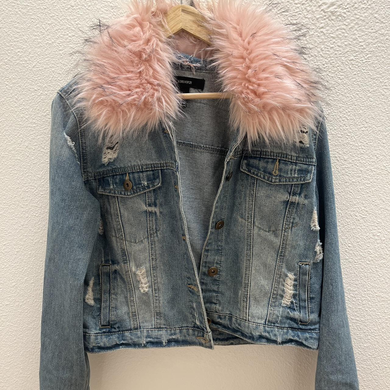 Jacket With Forever 21 Fur Denim Jacket Fur Collar Forever 21