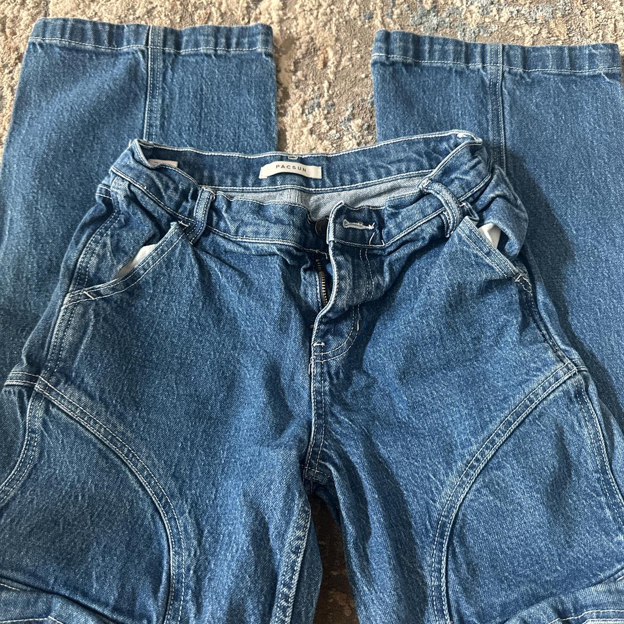 PacSun Women's Cargo Jeans Blue/Navy 24 – Pacsun baggy skate pant