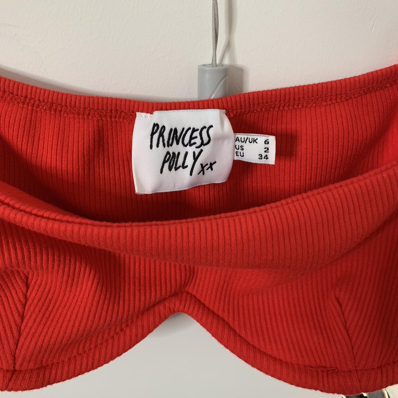 PrincessPolly long sleeve red cropped top. In brand... Depop