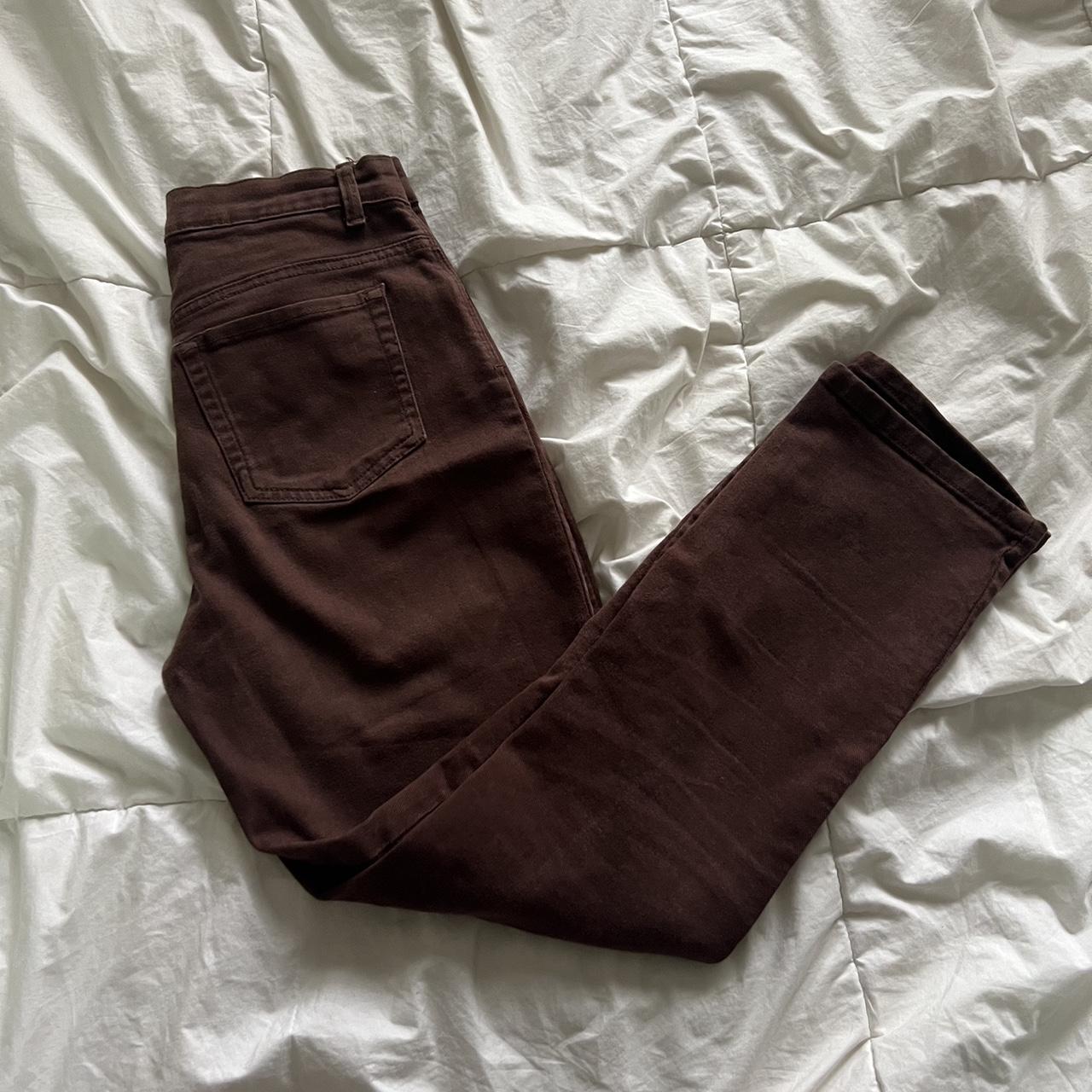 Brown casual Gloria jeans, stretchy material #brown... - Depop