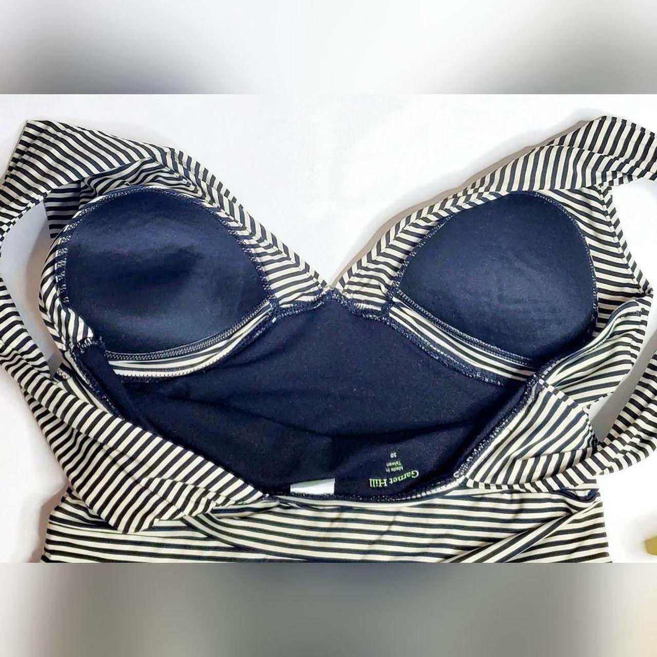 Hill one piece striped swimsuit, black and... Depop