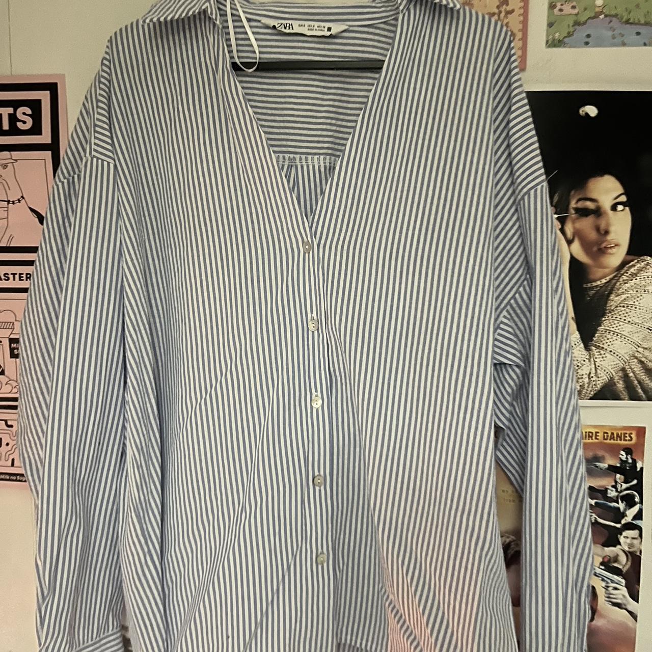 Oversized striped Zara shirt It is actually... - Depop