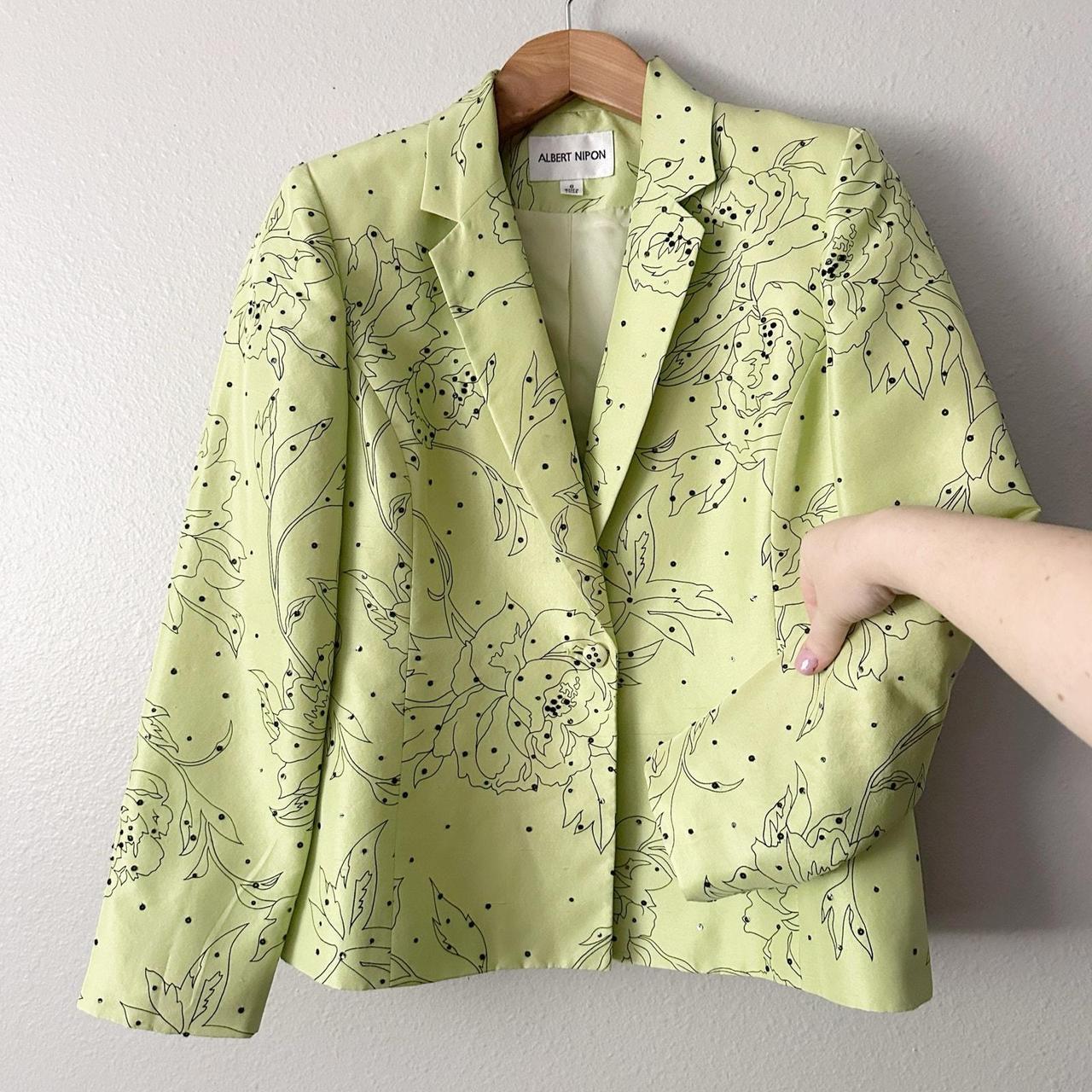 Albert Nipon Women's Jacket - Green/Black - 8 – V… - image 4