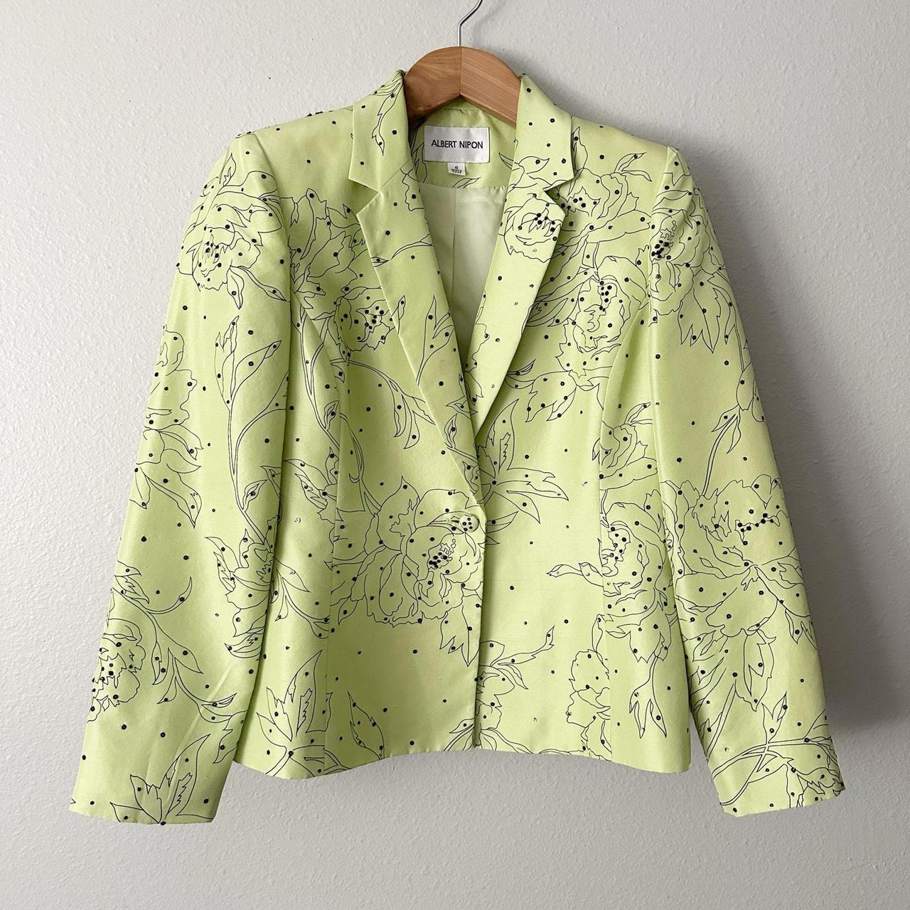 Albert Nipon Women's Jacket - Green/Black - 8 – V… - image 1