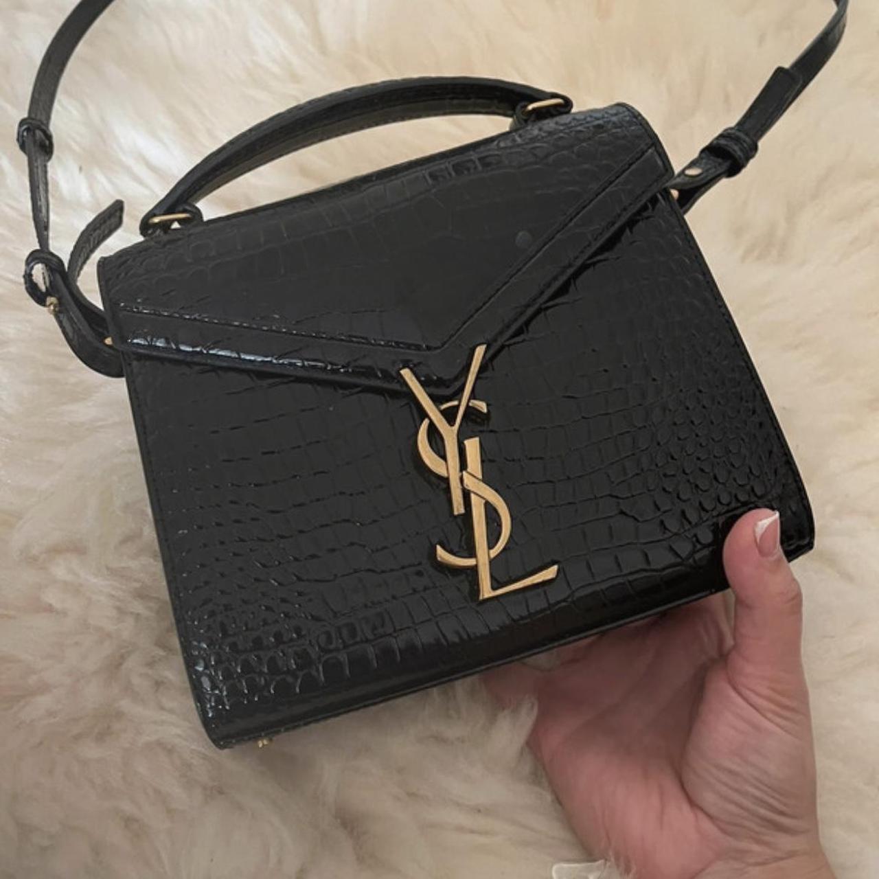 Yves Saint Laurent Women's Black and Gold Bag | Depop