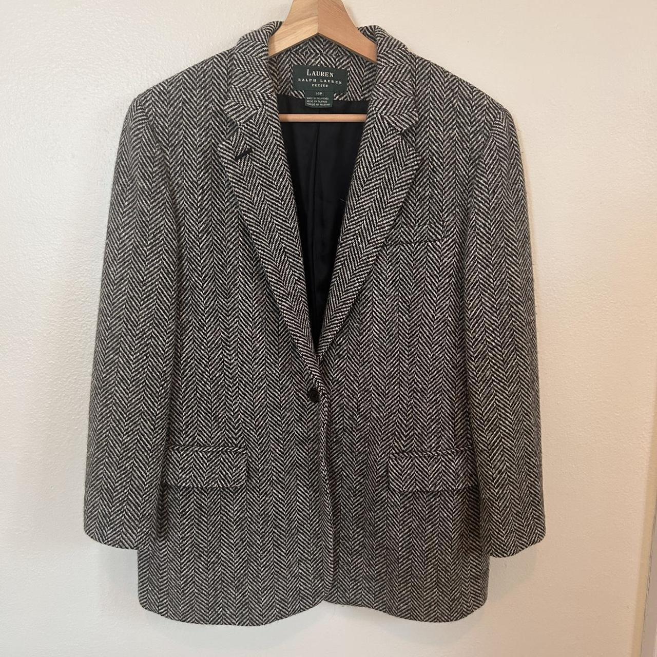 vintage polo ralph lauren black linen blazer in | Depop