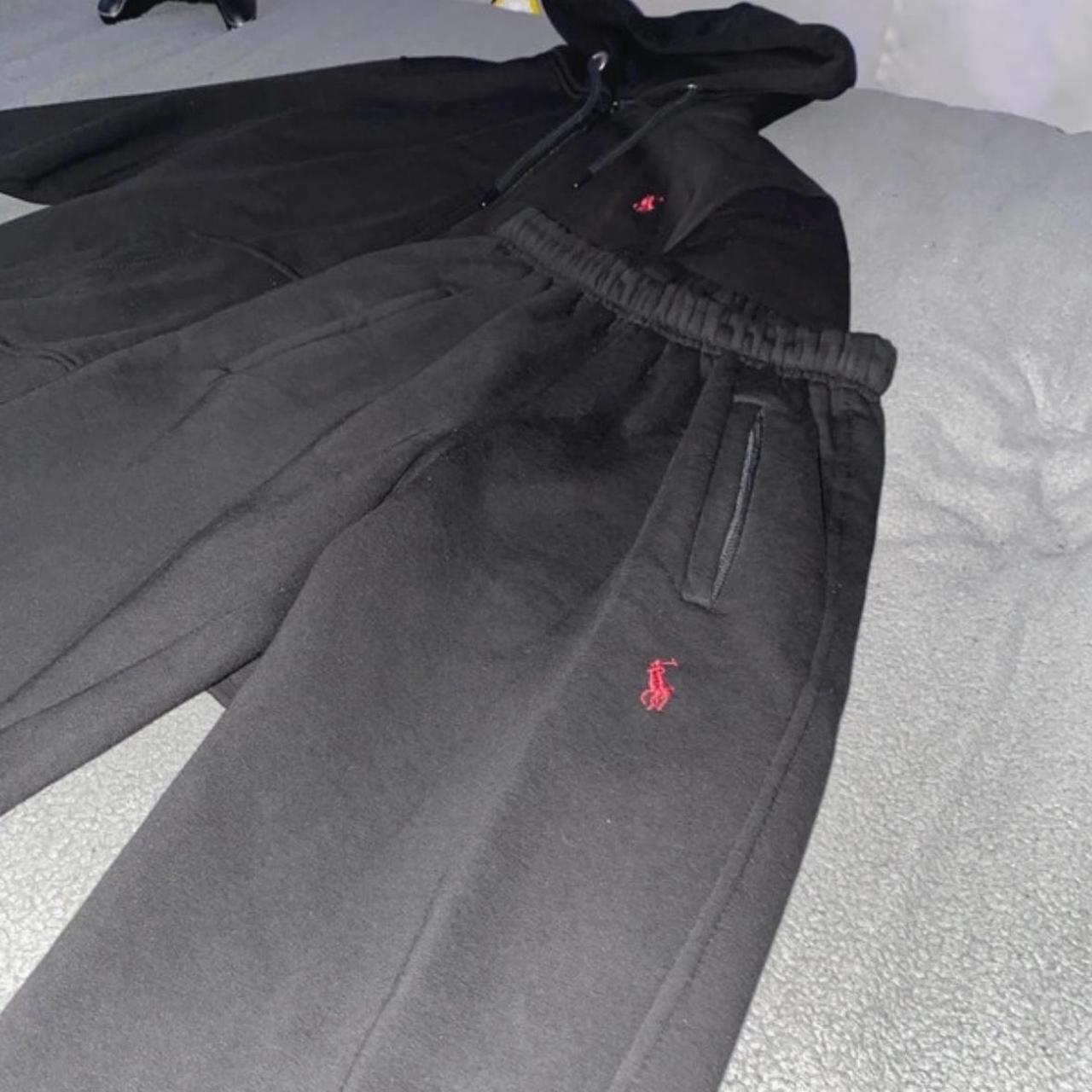 Polo Ralph Lauren black and red joggers Depop