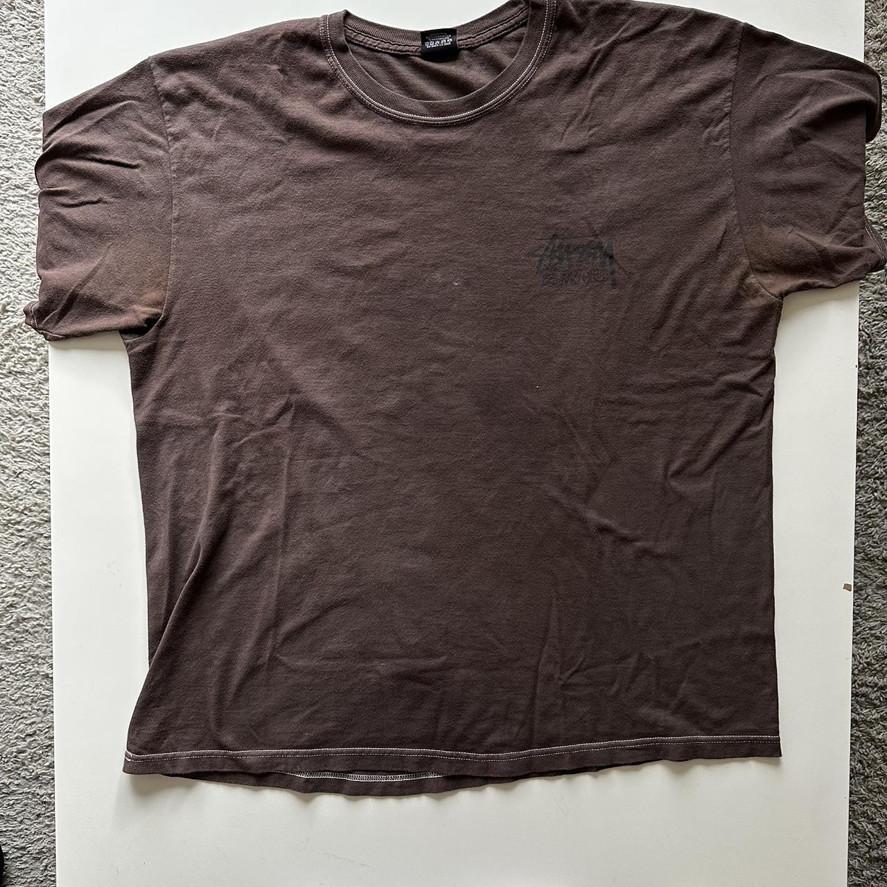 Stüssy Men's Brown T-shirt | Depop