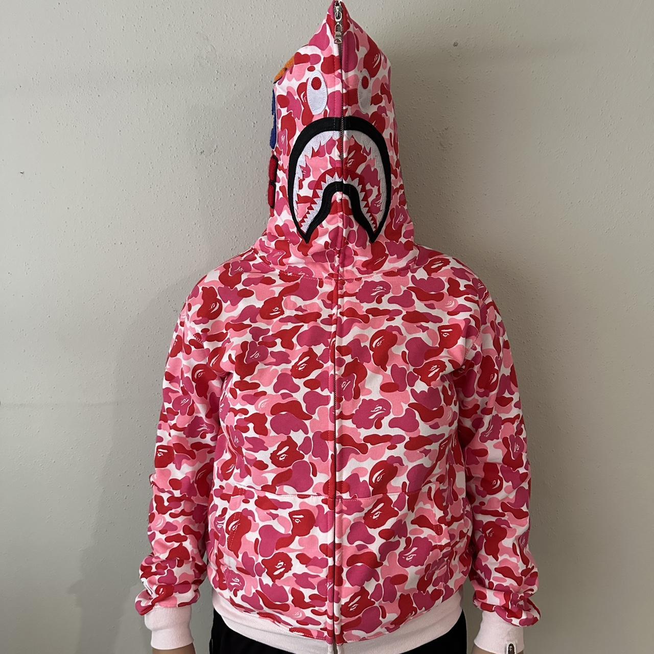 Pink bape hoodie mens deals