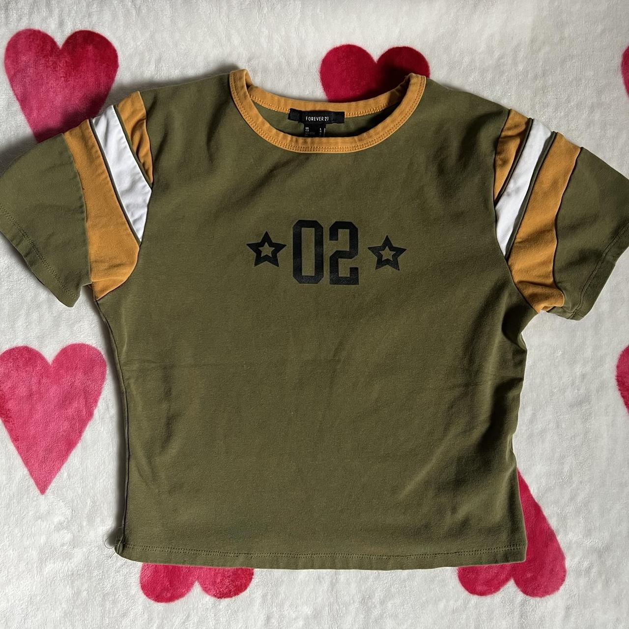 Forever21 cropped green with yellow and white Depop