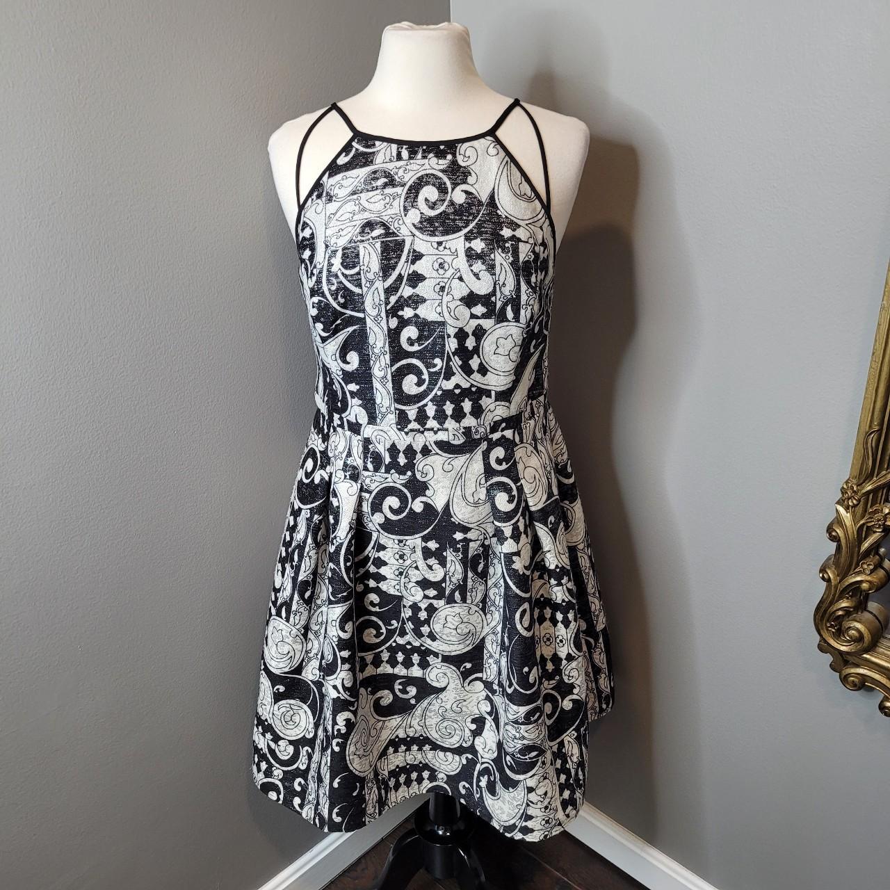 Adrianna papell black and white dress best sale