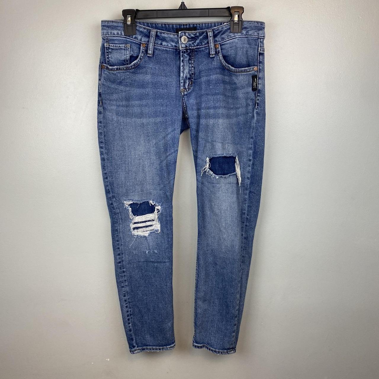 Silver Jeans Co. Women's Distressed Jeans - Blue … - image 1