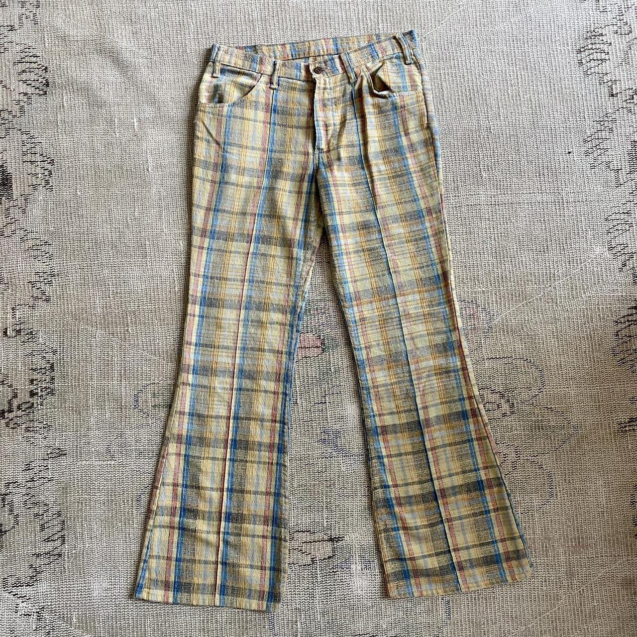 Retro plaid hot sale pants