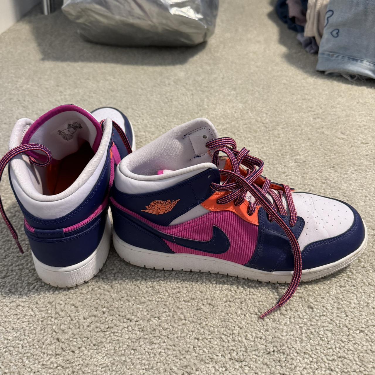 Jordan 1 Mid Fire Pink sale Barely Grape Youth