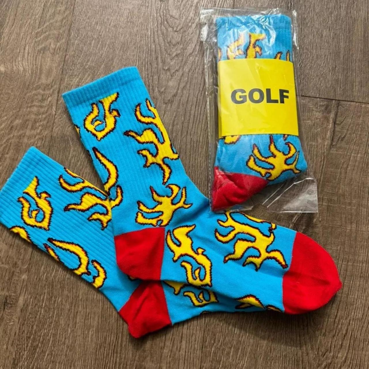 NEW Tyler The Creator Blue Flame Golf Wang Socks... - Depop