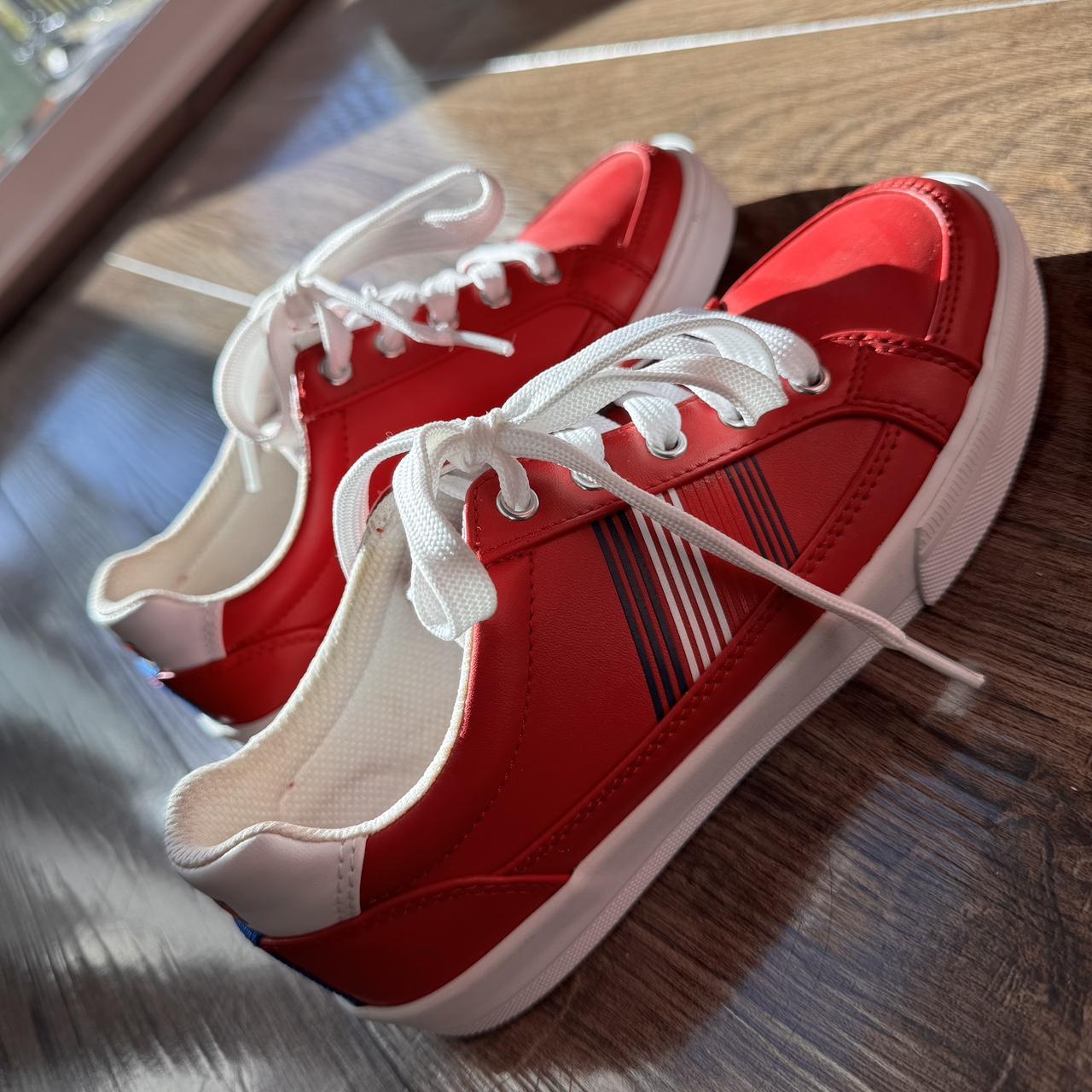 Women s Red and white sneakers Size 5 sneakers