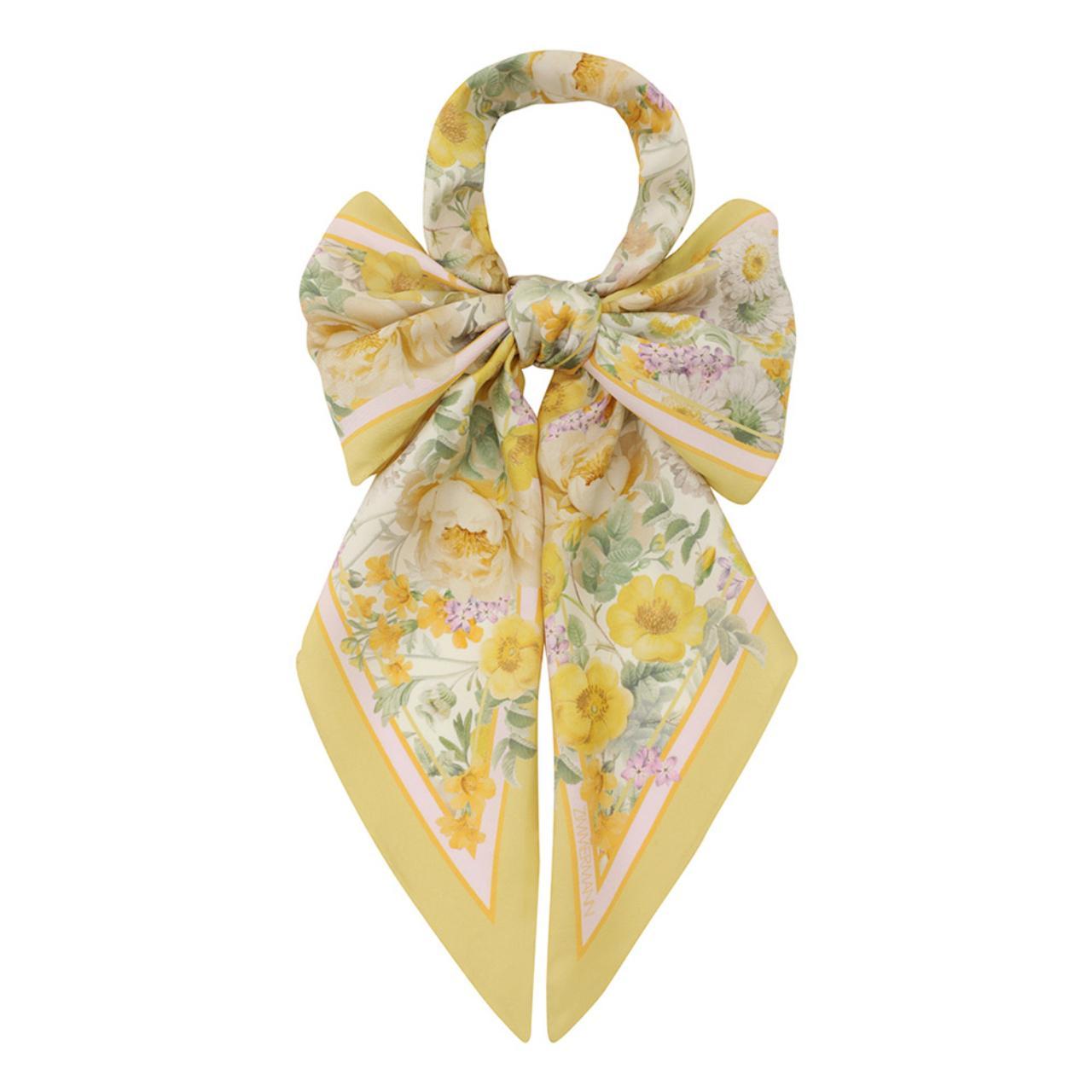 Zimmermann Printed Silk Neck Scarf Yellow RRP $225 - Depop