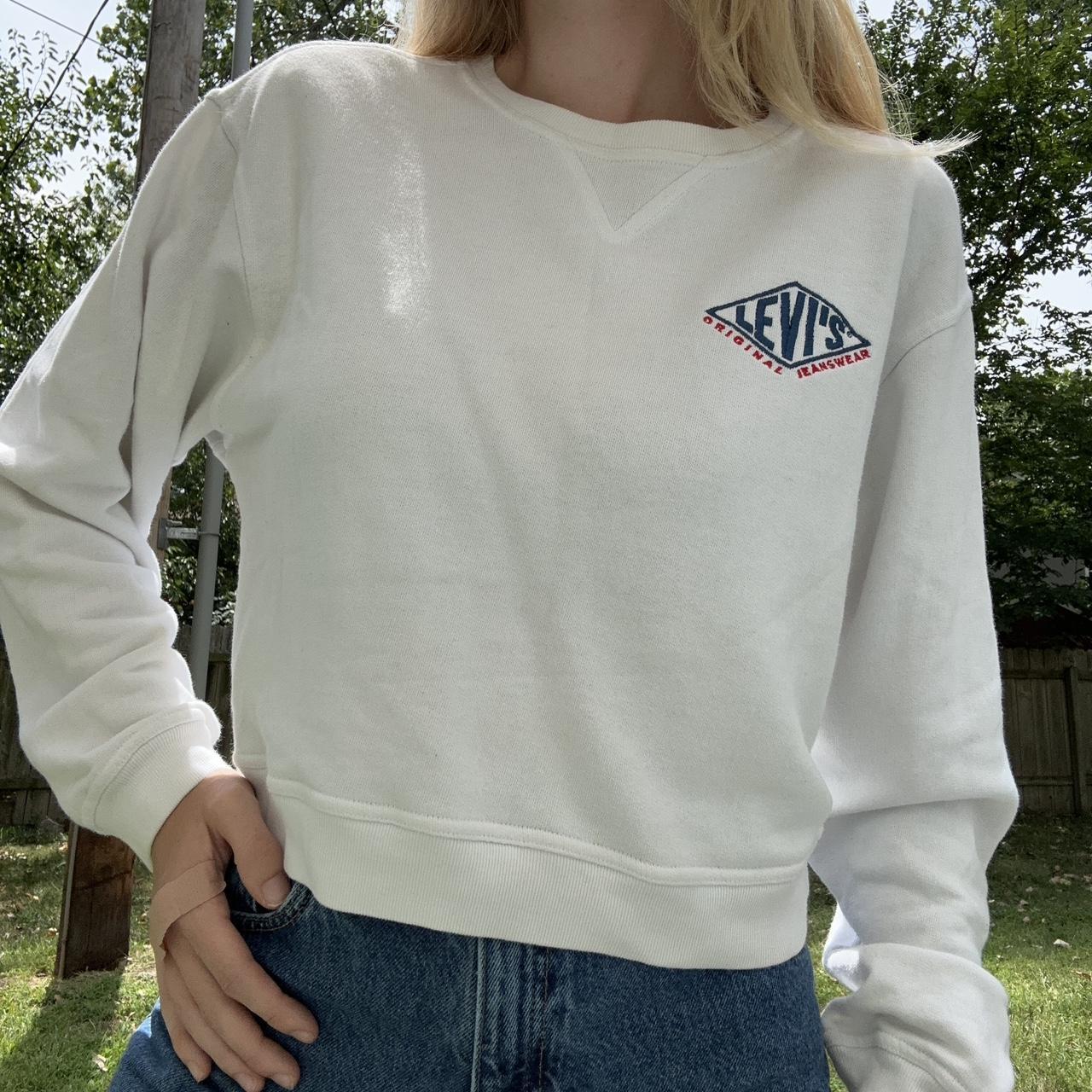 Levis white sweatshirt online womens