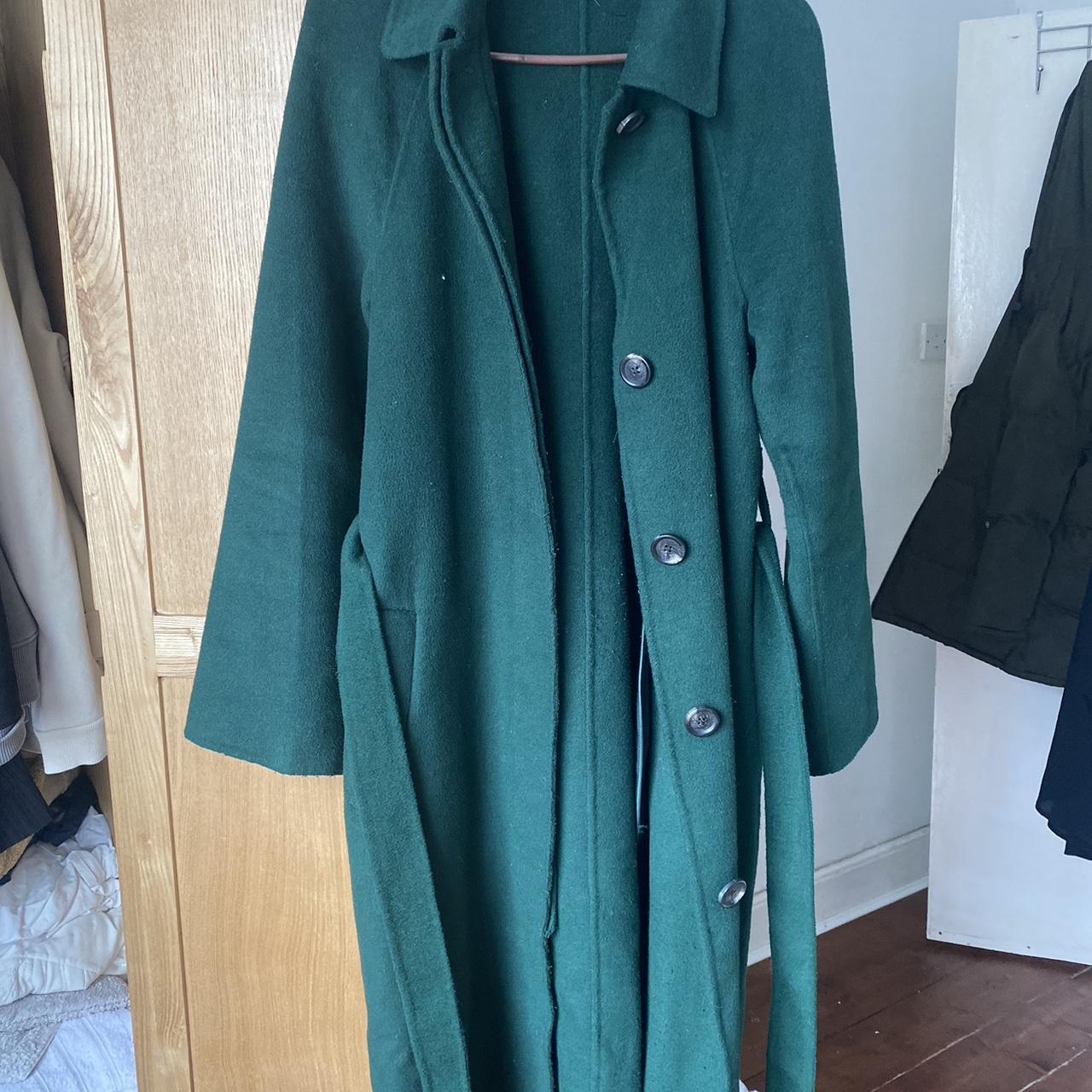 Green luxury designer coat from M and S originally