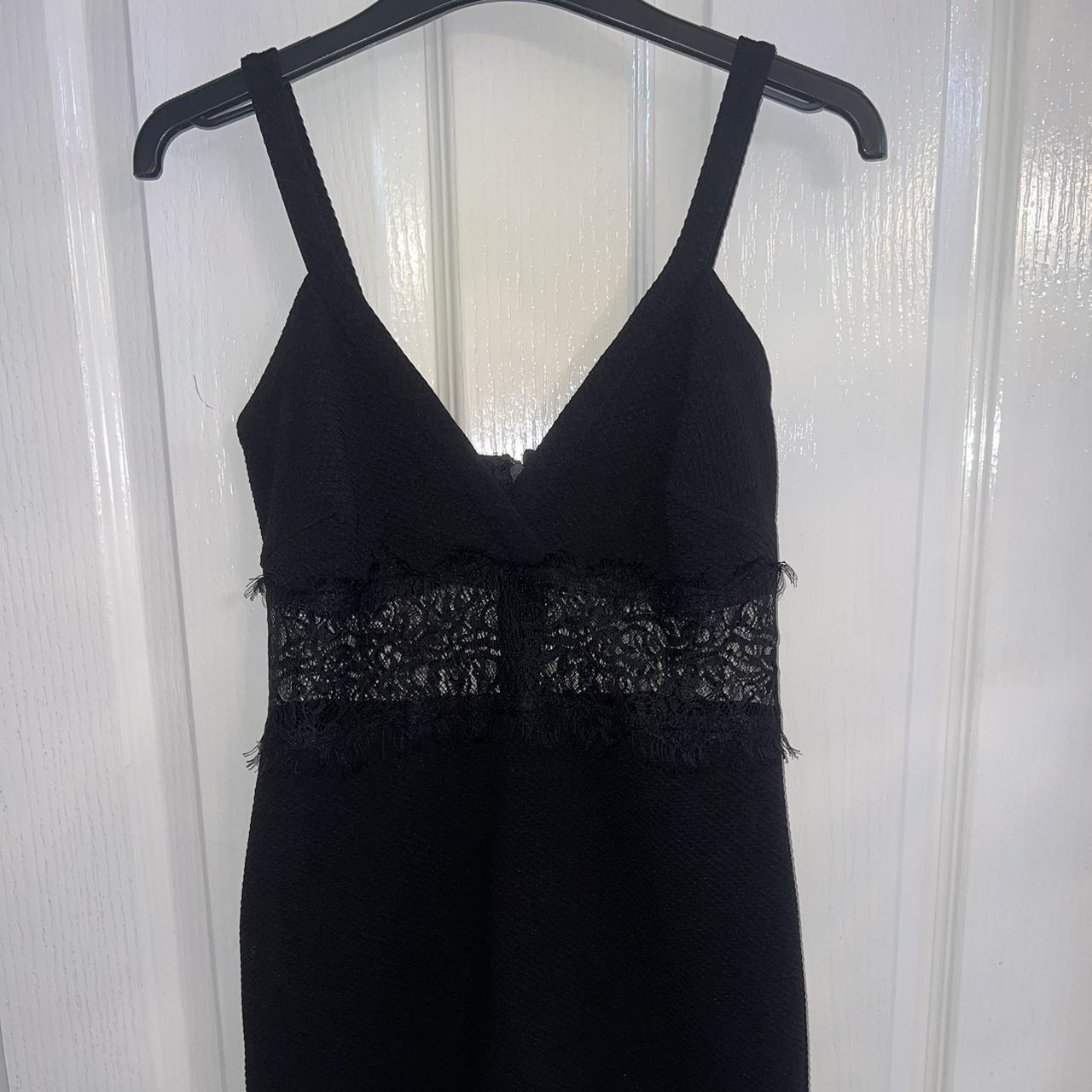 Black mini dress with lace cut out Miss Selfridges... - Depop