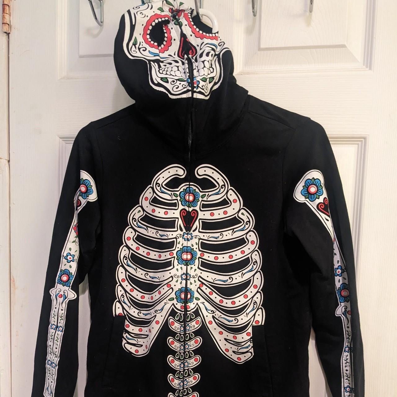 Skeleton hoodie zip up hot topic sale