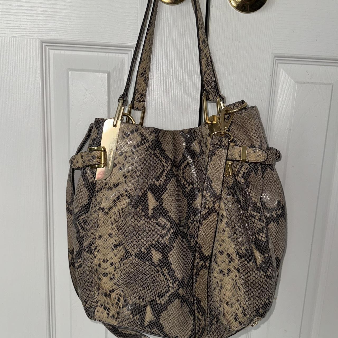 Real snake skin Michael Kors bag with gold hardware Depop