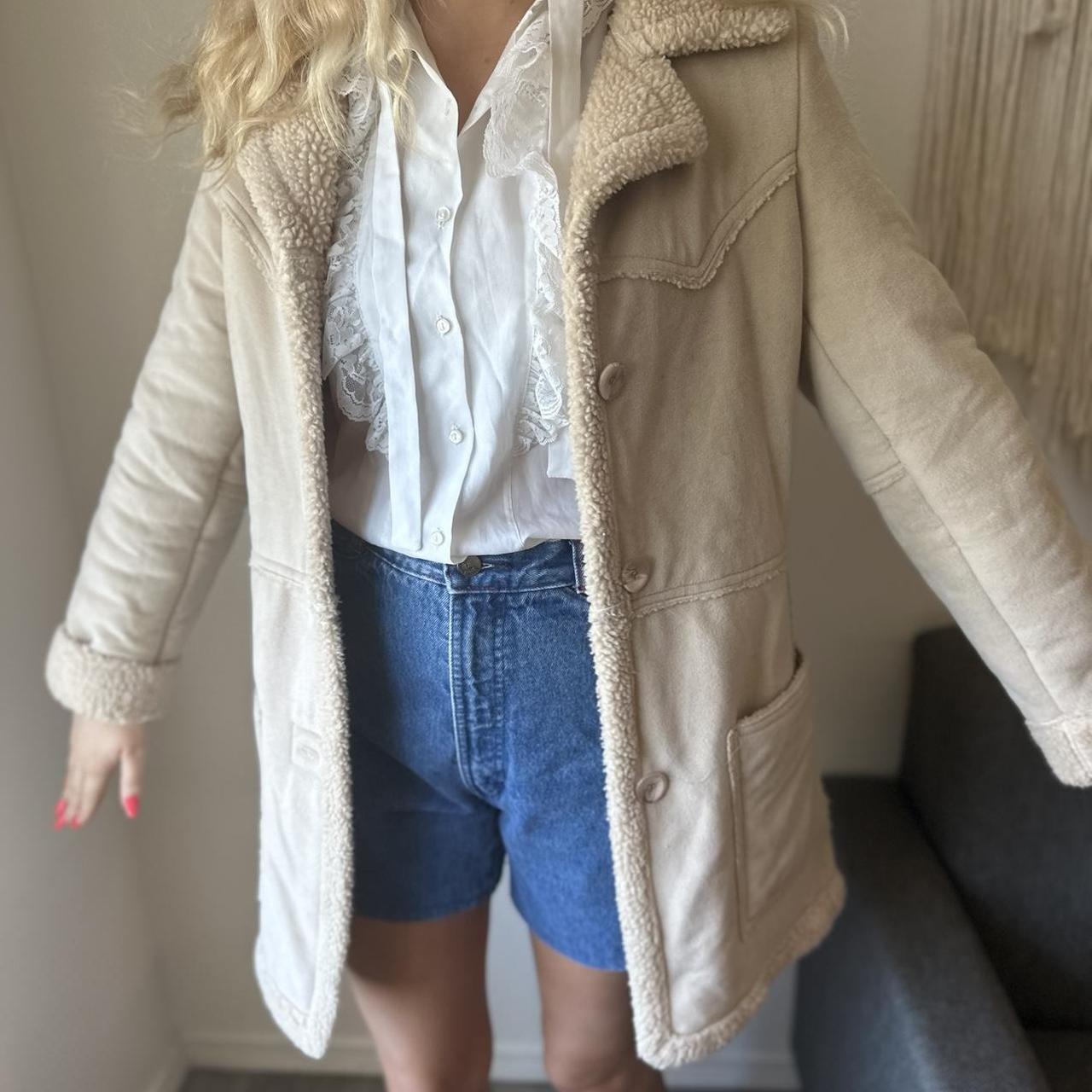 Tan fuzzy coat hotsell