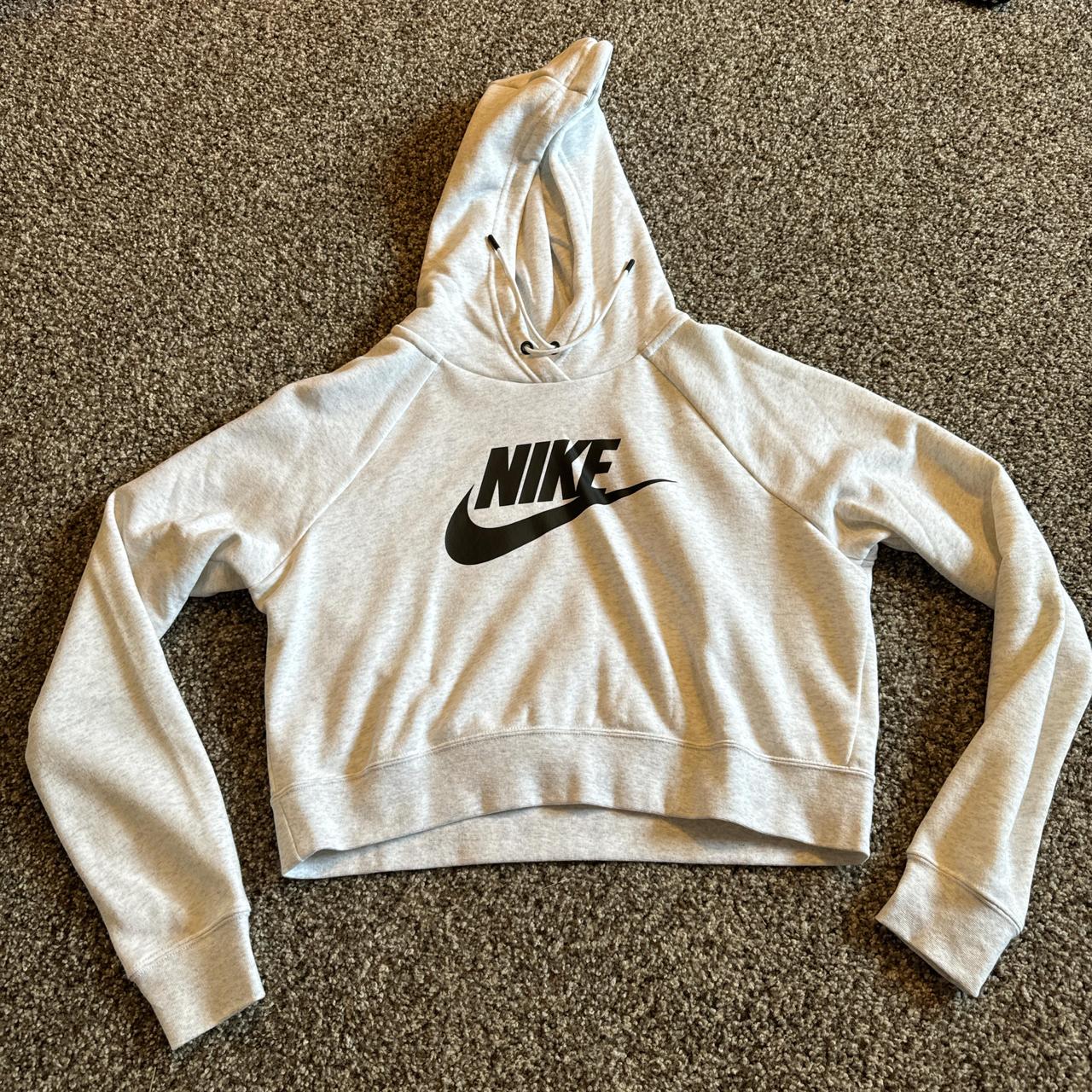 Medium white Nike cropped hoodie. Open to offers