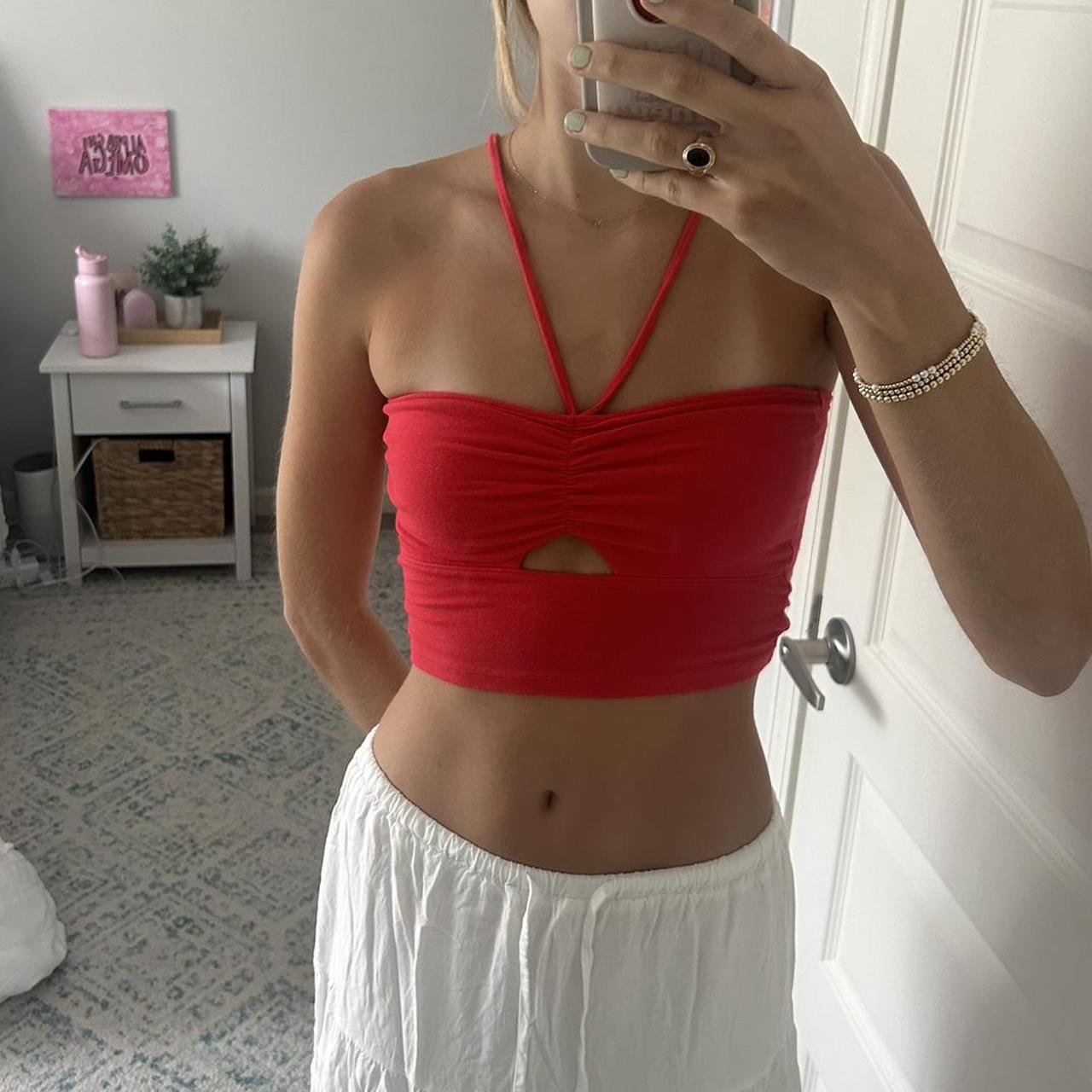 Hollister Red Halter Top worn once Depop