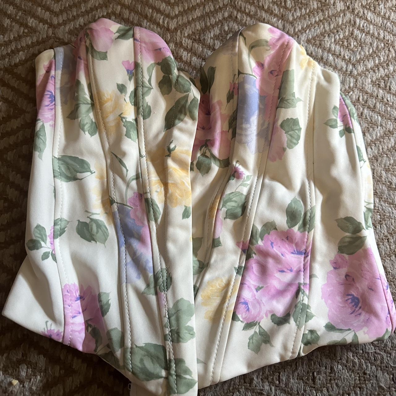 ZARA floral corset ZARA CORSET TOPS Depop