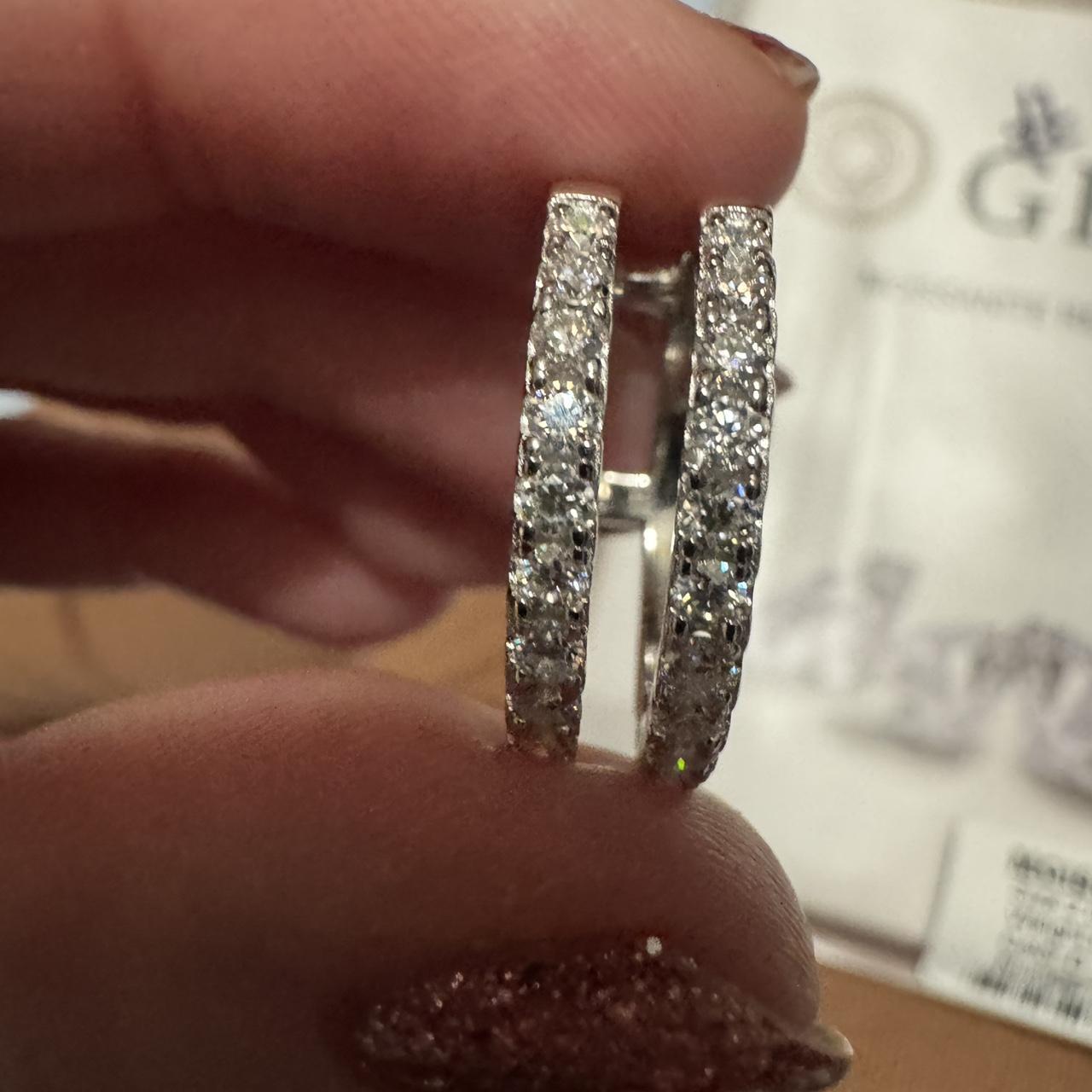 Women's Ring - Silver – Moissanite double stack r… - image 1