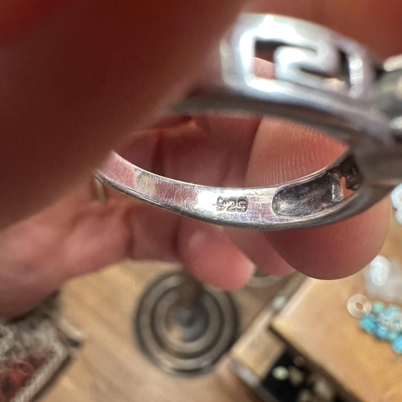 Women's Ring - Silver/Purple – Geometric Ruby ste… - image 3