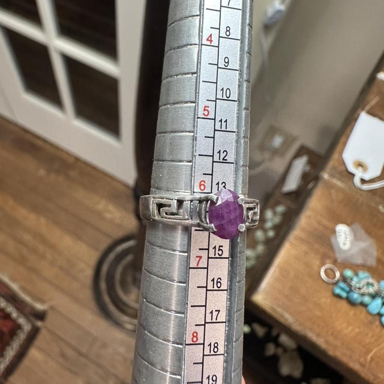 Women's Ring - Silver/Purple – Geometric Ruby ste… - image 8