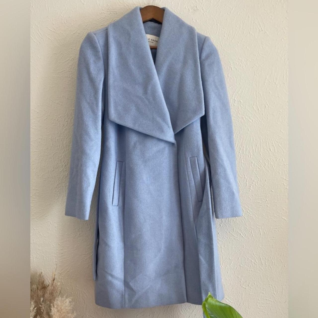 Oversized Coat Cole Haan Wrap Coat Ice Blue Womens Wool Coat Cole