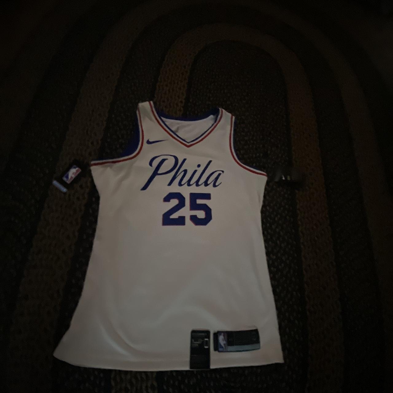 Nike Cream Tan Ben Simmons 25 Jersey Sixers MEDIUM. Depop